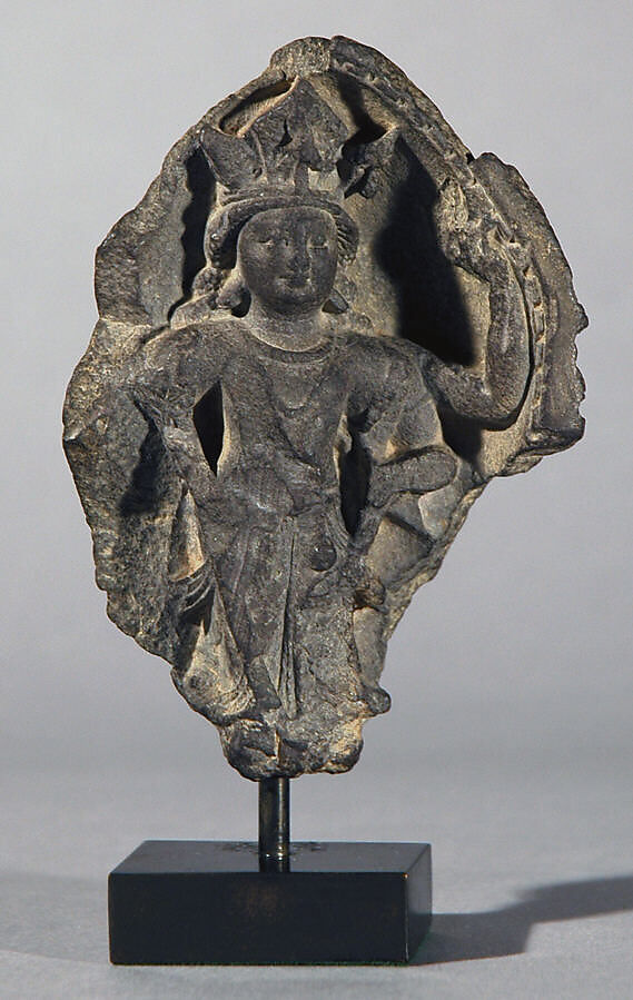 Section of a Diptych in Linga Form, Interior Depicting the Face of Shiva, Chlorite schist, India (Jammu and Kashmir, ancient kingdom of Kashmir) 