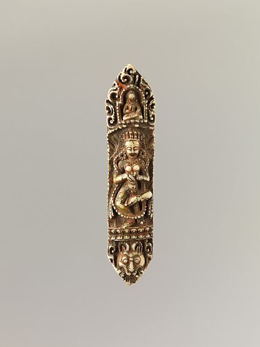 Plaque from a Tantric Ritual Apron (Chakrasamvara and Vajravarahi at Center)