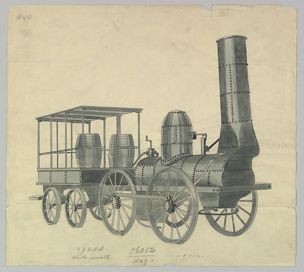 Design for Model Train, N. Y. Central, Anonymous, Czech, early 20th century, Ink and gouache on beige paper