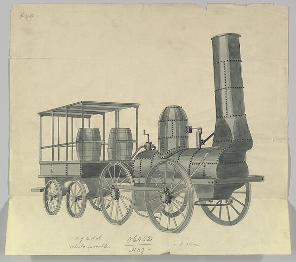 Design for Model Train, N. Y. Central, Anonymous, Czech, early 20th century, Ink and gouache on beige paper 