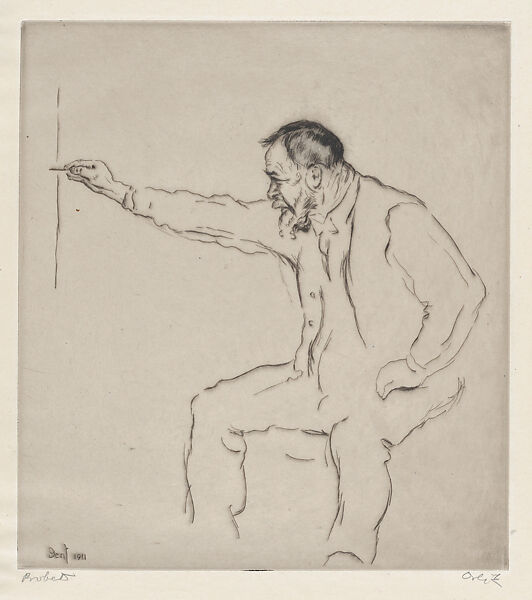 Ferdinand Hodler at the Easel, Emil Orlik (Austro-Hungarian, Prague 1870–1932 Berlin), Drypoint, proof 