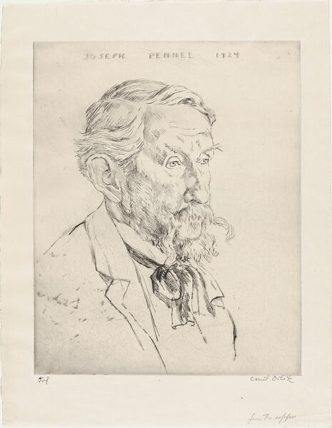 Joseph Pennell, 1924, Emil Orlik (Austro-Hungarian, Prague 1870–1932 Berlin), Etching and drypoint; proof 