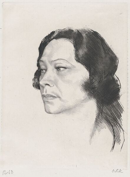 Tilla Durieux, Emil Orlik (Austro-Hungarian, Prague 1870–1932 Berlin), Etching and drypoint, proof 