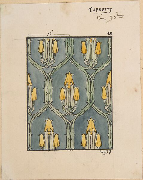 Textile Designs, John Sylvester Wheelwright (British, Edgware, Middlesex 1885–1962 Watford, Hertfordshire), Graphite, watercolor, gouache (bodycolor) and ink 
