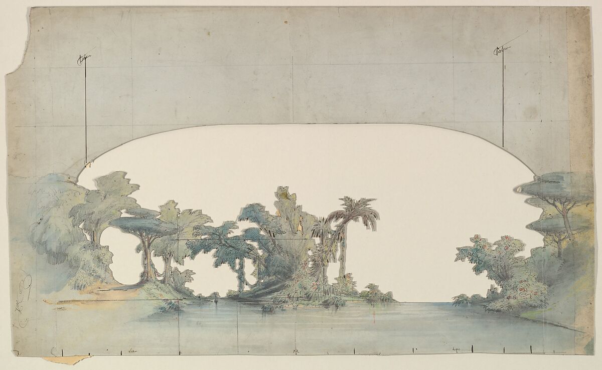 Design for a Stage Set, Eugène Cicéri (French, Paris 1813–1890 Fontainebleau) 