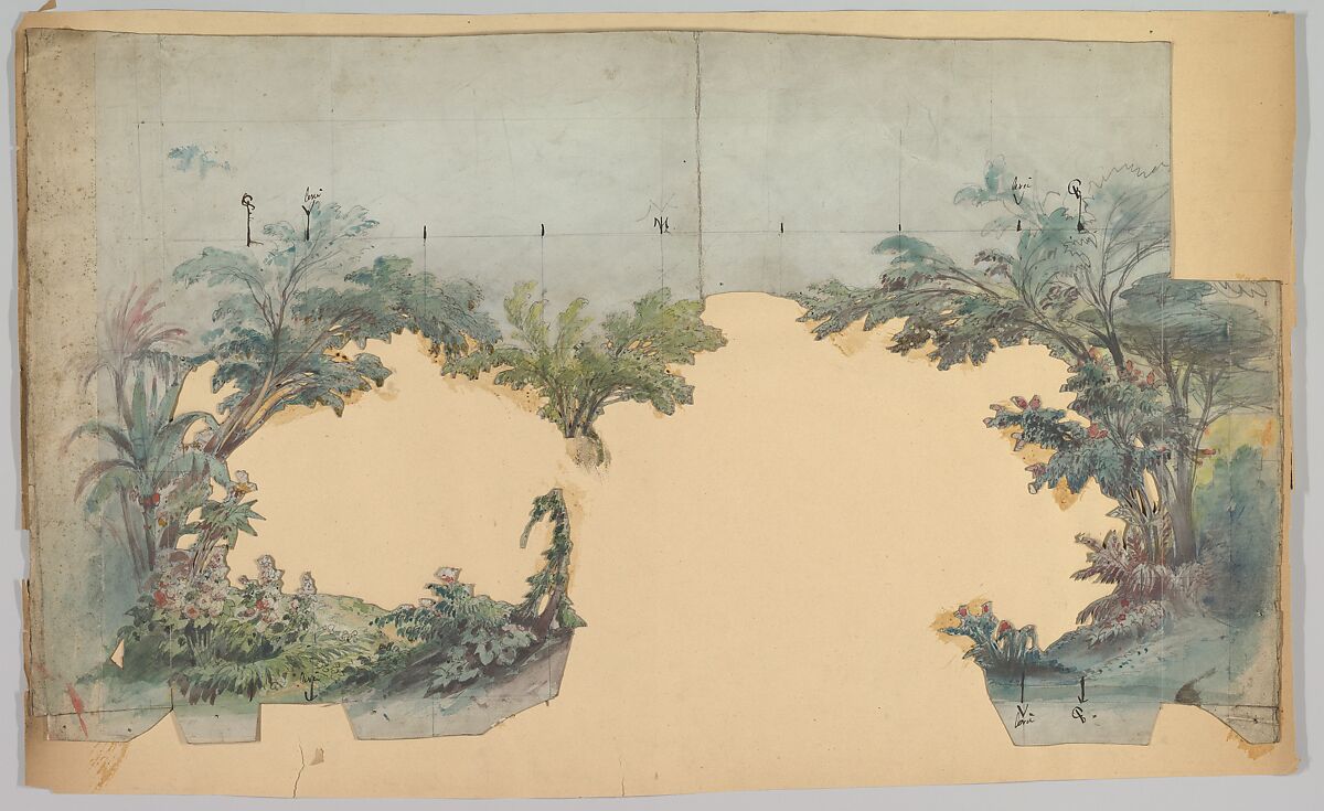 Design for a Stage Set, Eugène Cicéri (French, Paris 1813–1890 Fontainebleau) 