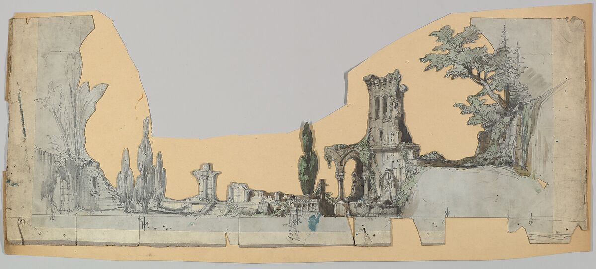 Design for a Stage Set, Eugène Cicéri (French, Paris 1813–1890 Fontainebleau) 