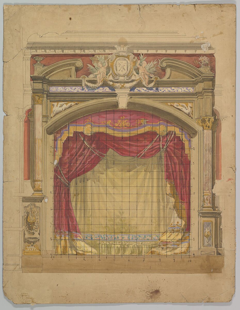 Design for a Stage Set: Casino de St. Etienne, Eugène Cicéri (French, Paris 1813–1890 Fontainebleau) 