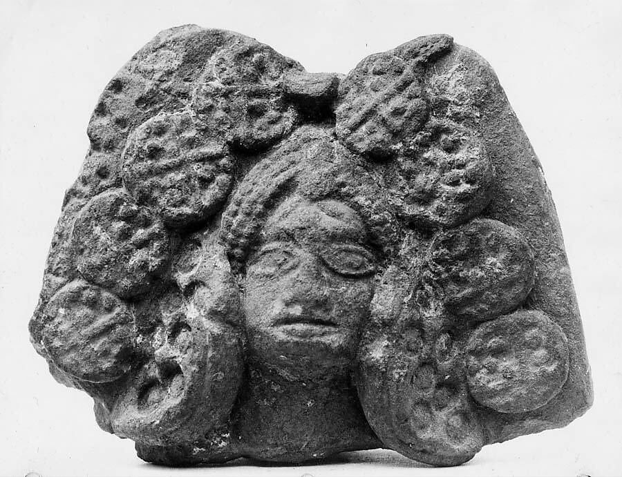 Head of a Female Deity (Yakshi?), Gray clay, India 