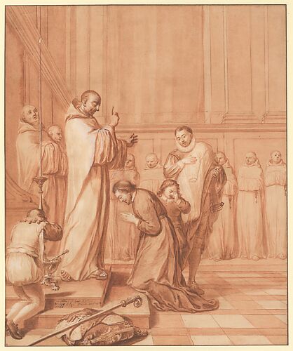 Jean de La Barrière blessing a cardinal