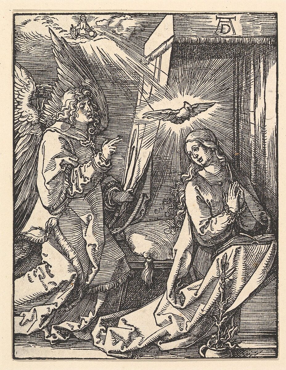 The Annunciation, from "The Small Passion", Albrecht Dürer (German, Nuremberg 1471–1528 Nuremberg), Woodcut 