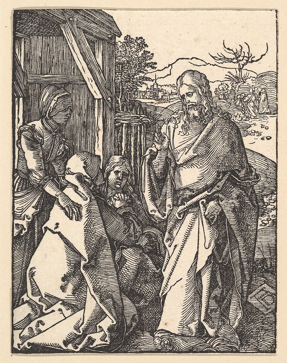 Christ Taking Leave from his Mother, from "The Small Passion", Albrecht Dürer (German, Nuremberg 1471–1528 Nuremberg), Woodcut 
