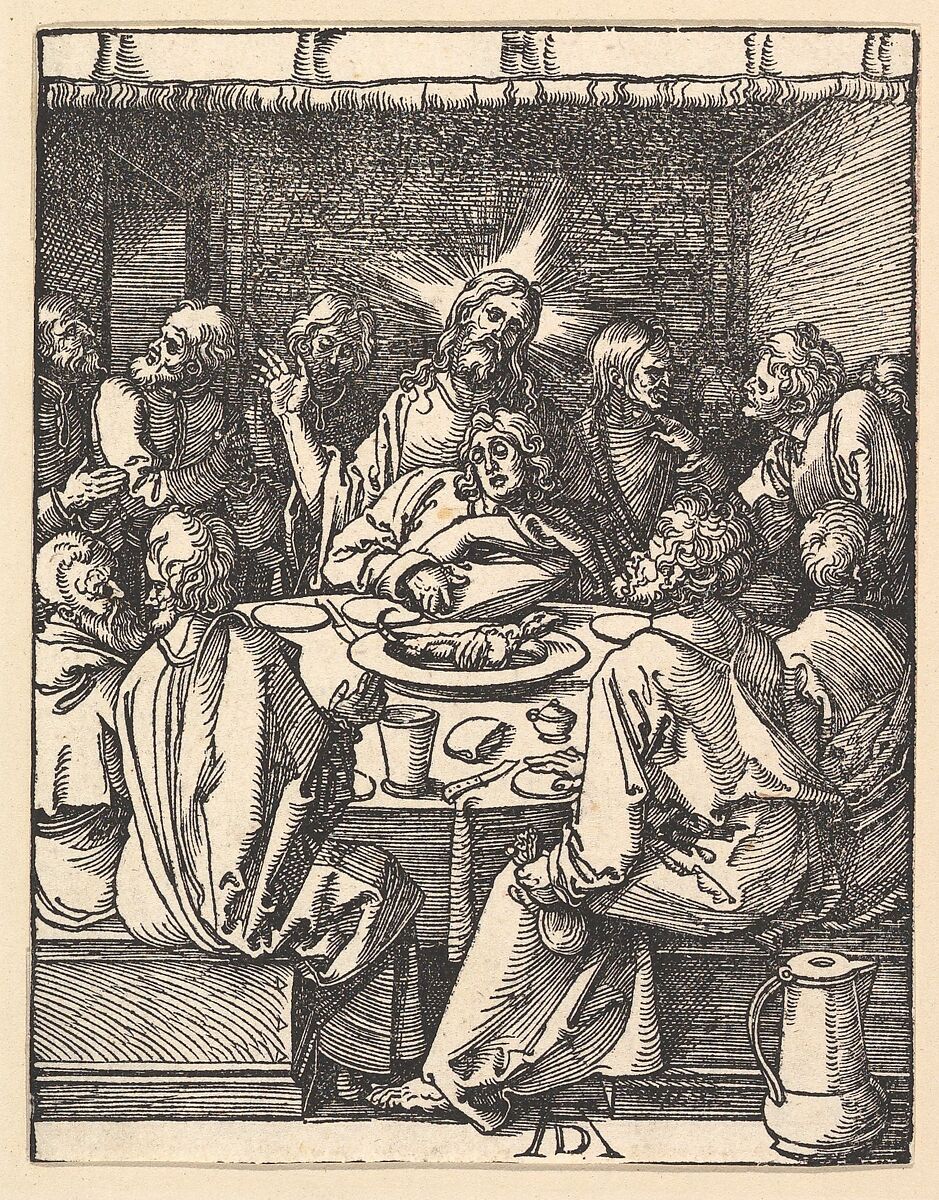 The Last Supper, from "The Small Passion", Albrecht Dürer (German, Nuremberg 1471–1528 Nuremberg), Woodcut 