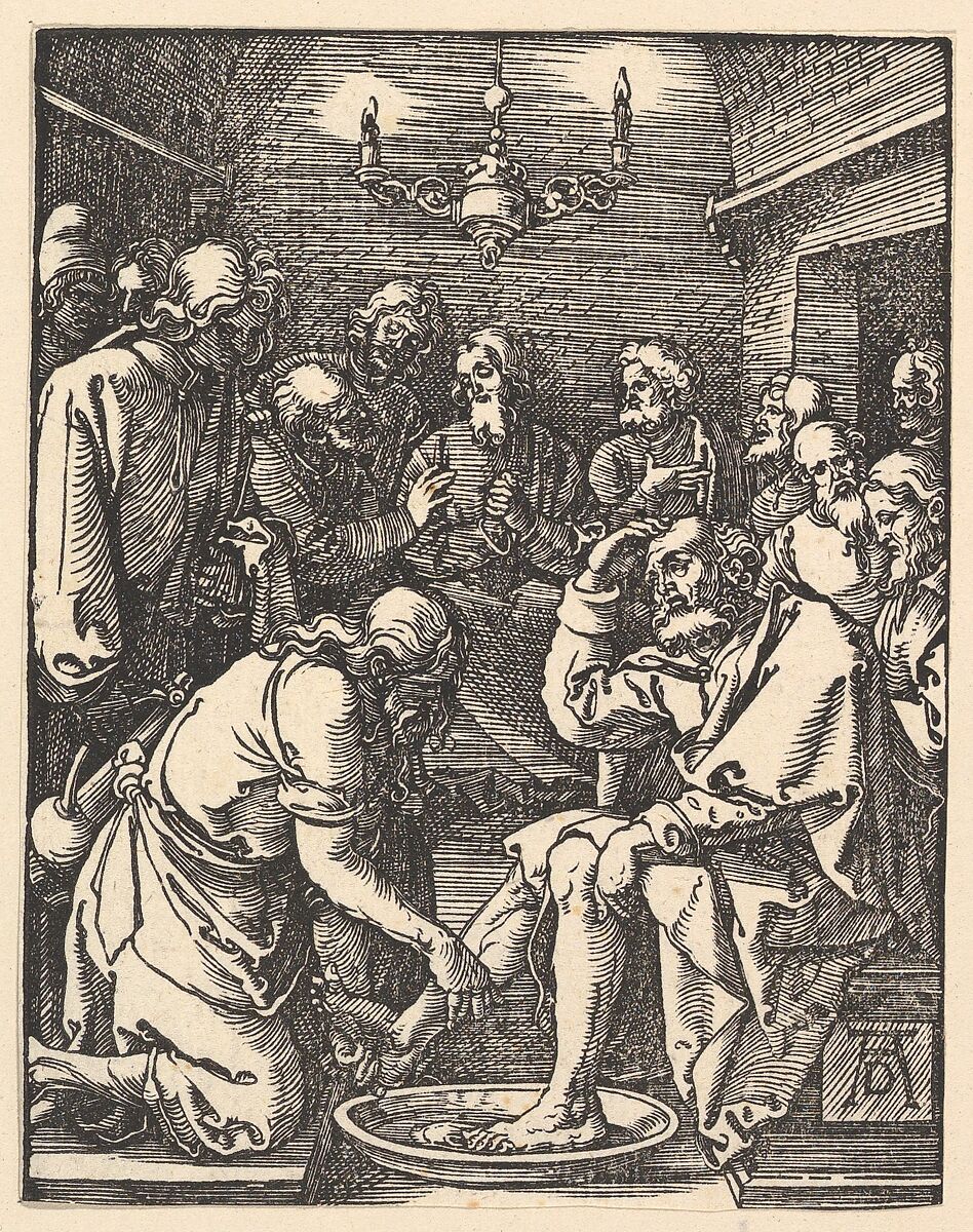 Christ Washing the Feet of the Disciples, from "The Small Passion", Albrecht Dürer (German, Nuremberg 1471–1528 Nuremberg), Woodcut 