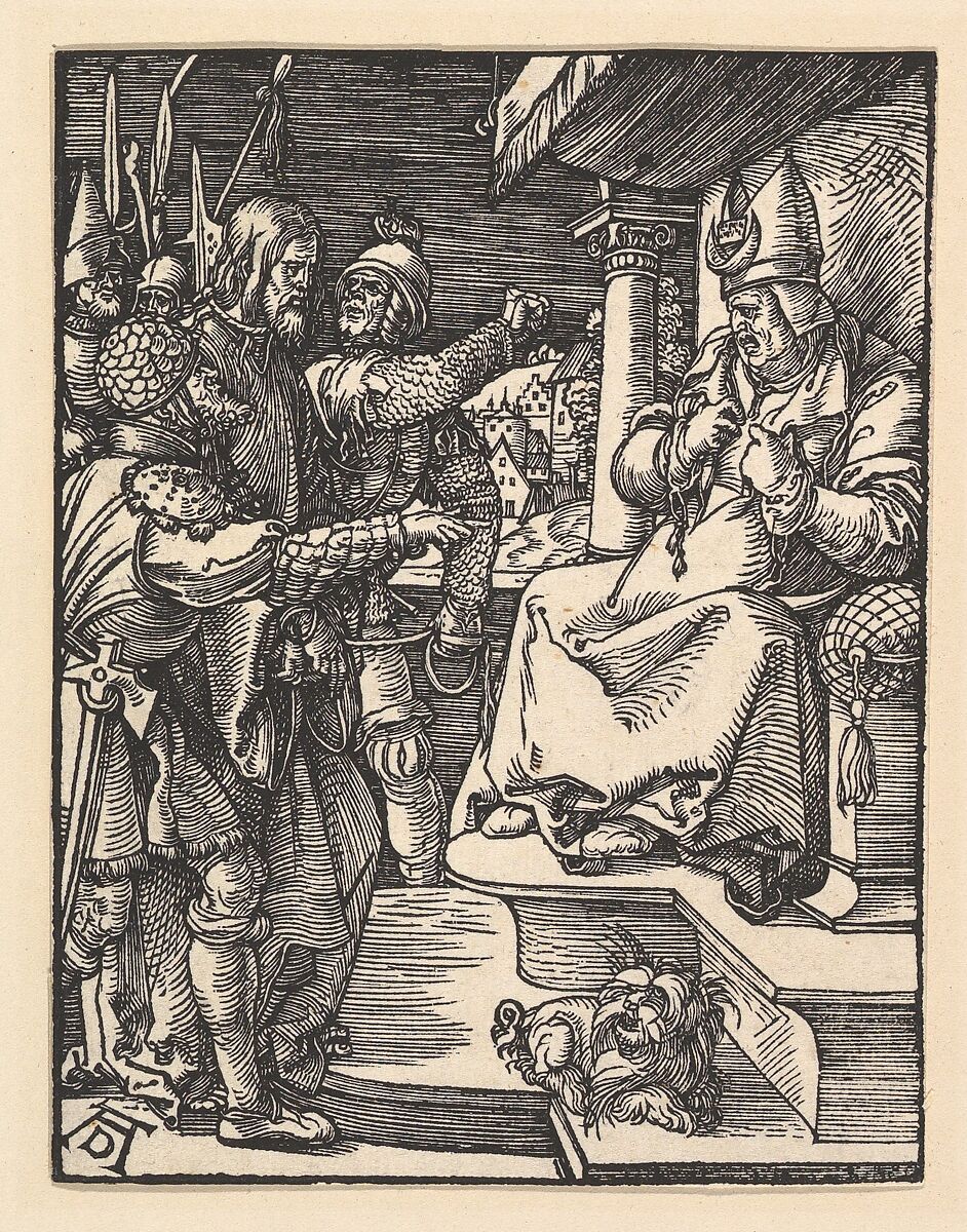 Christ before Caiaphas, from "The Small Passion", Albrecht Dürer (German, Nuremberg 1471–1528 Nuremberg), Woodcut 