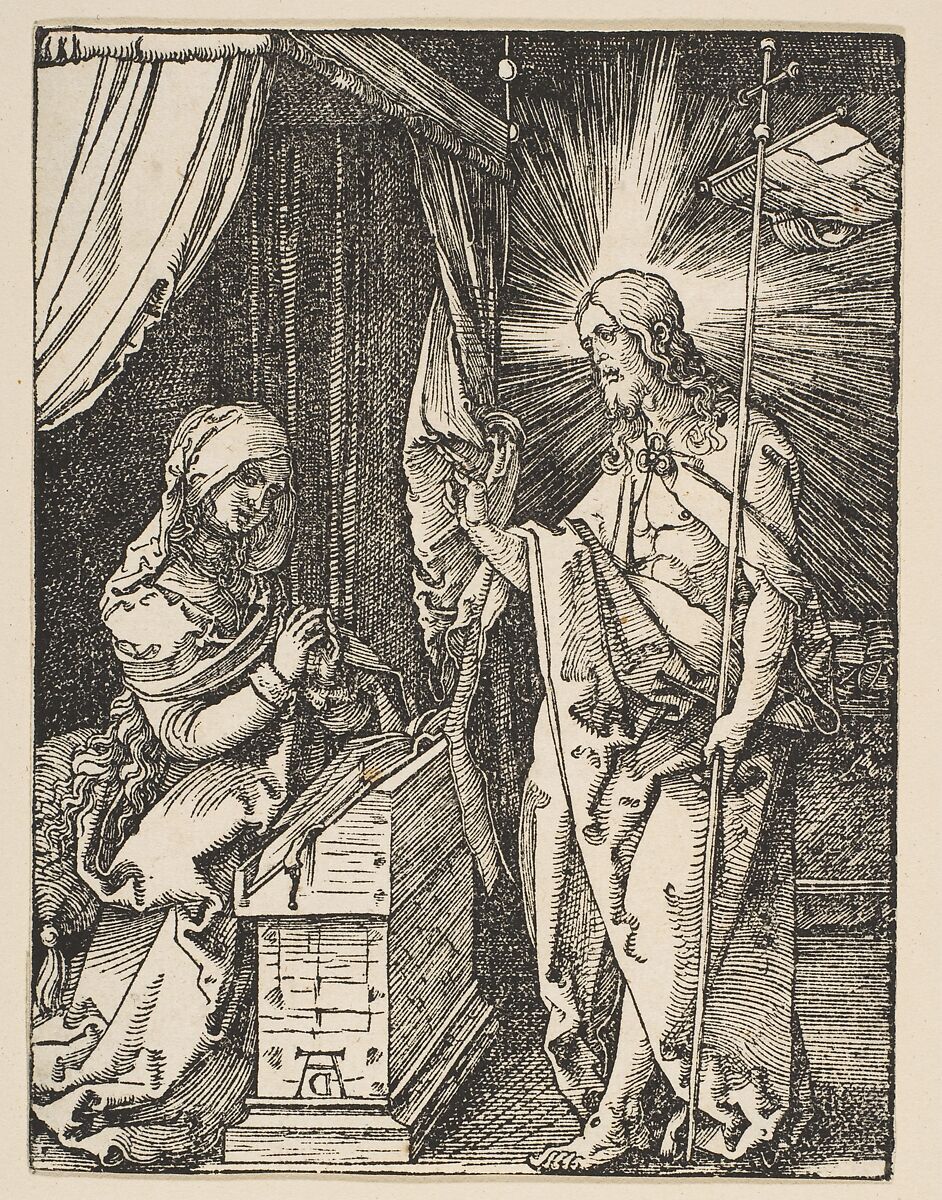 Christ Appearing to His Mother, from "The Small Passion", Albrecht Dürer (German, Nuremberg 1471–1528 Nuremberg), Woodcut 