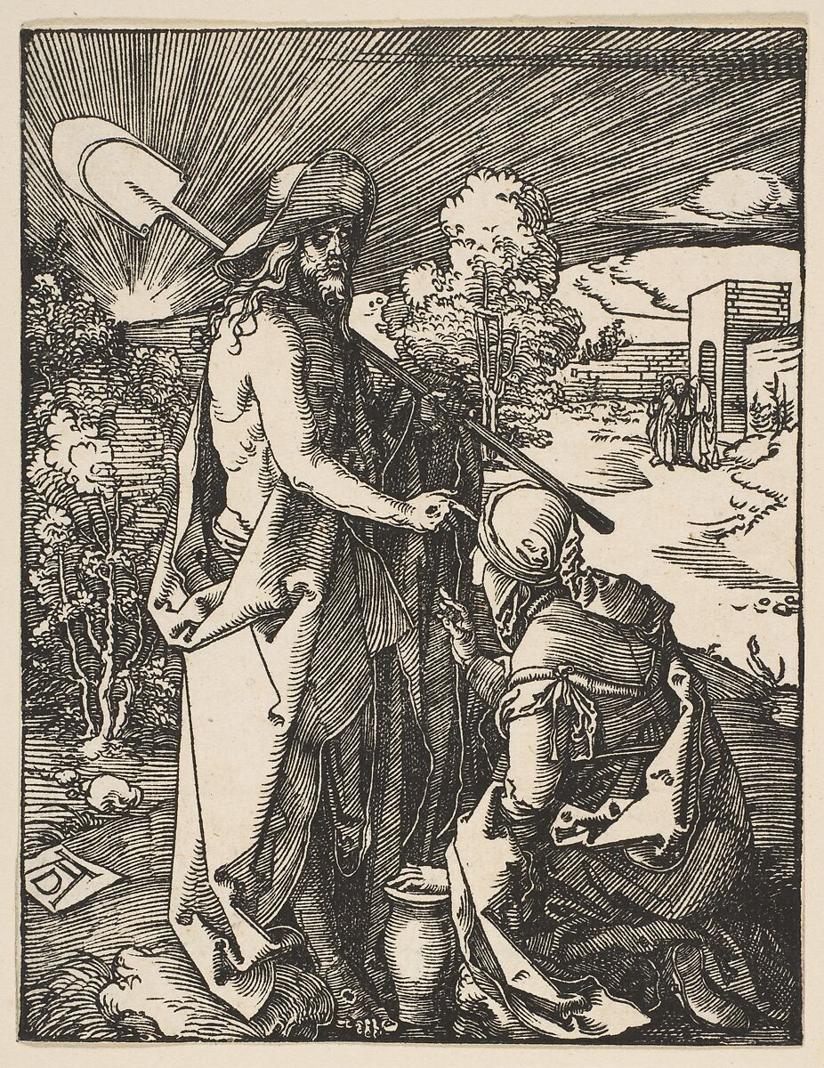 Christ Appearing to Mary Magdalen, from "The Small Passion", Albrecht Dürer (German, Nuremberg 1471–1528 Nuremberg), Woodcut 