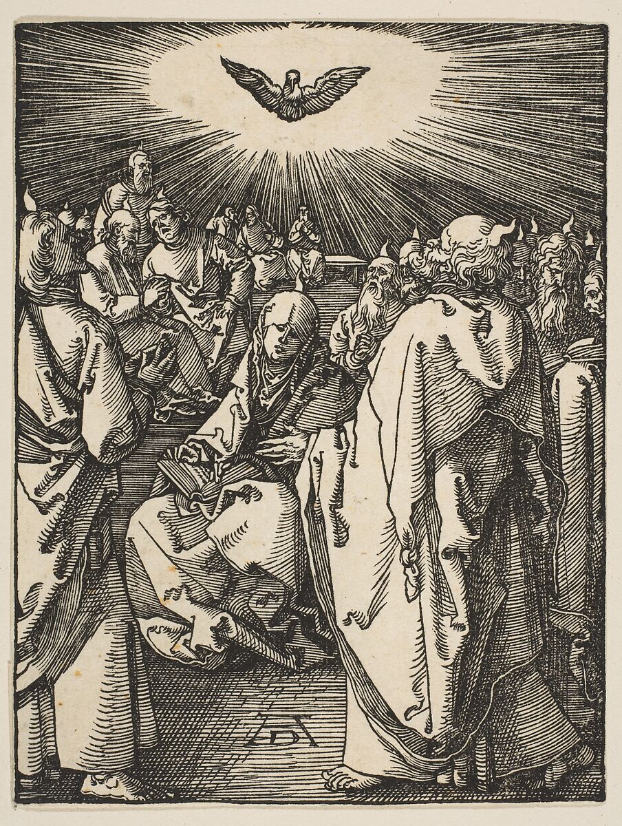 Pentecost, from "The Small Passion", Albrecht Dürer (German, Nuremberg 1471–1528 Nuremberg), Woodcut 