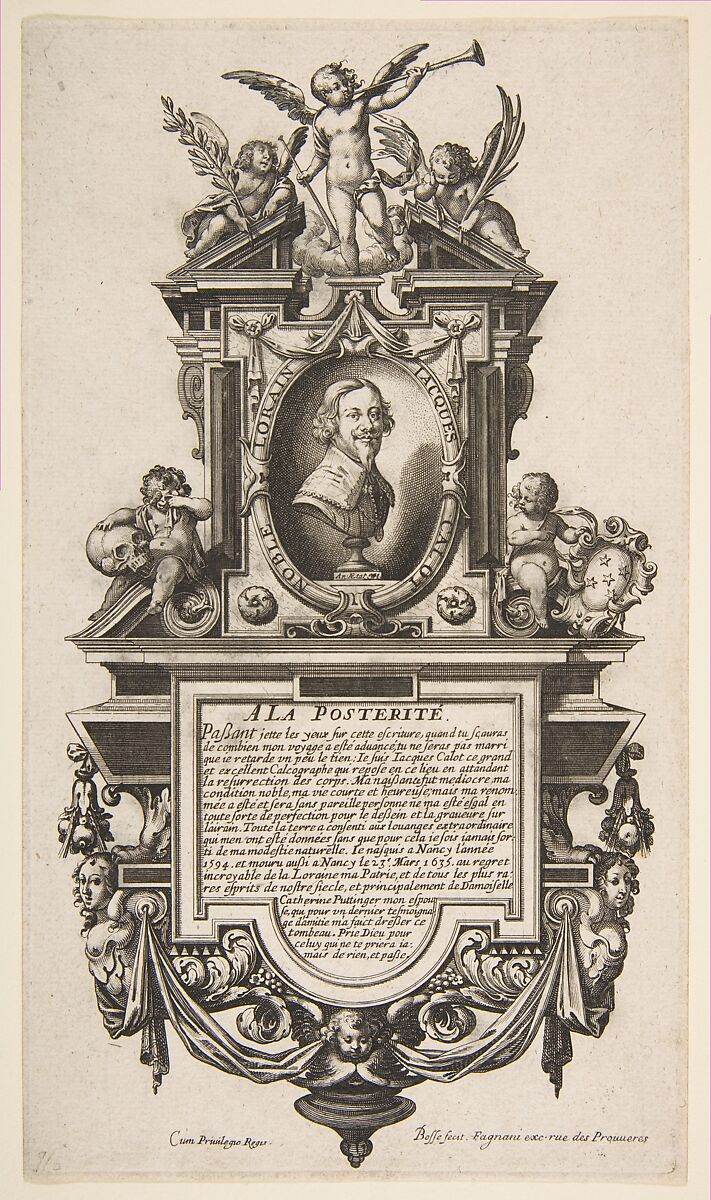 Portrait of Jacques Callot, Abraham Bosse (French, Tours 1602/04–1676 Paris), Etching with engraving; fourth state of four (Lothe) 