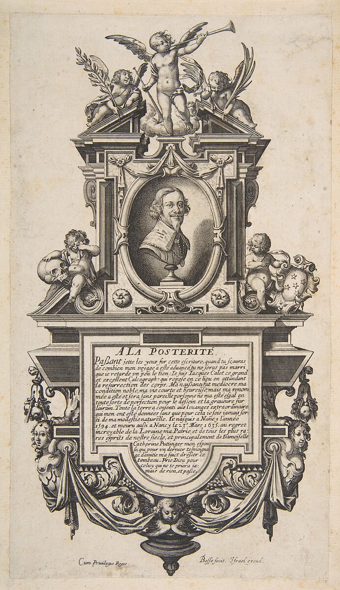 Portrait of Jacques Callot, Abraham Bosse (French, Tours 1602/04–1676 Paris), Etching with engraving; third state of three 