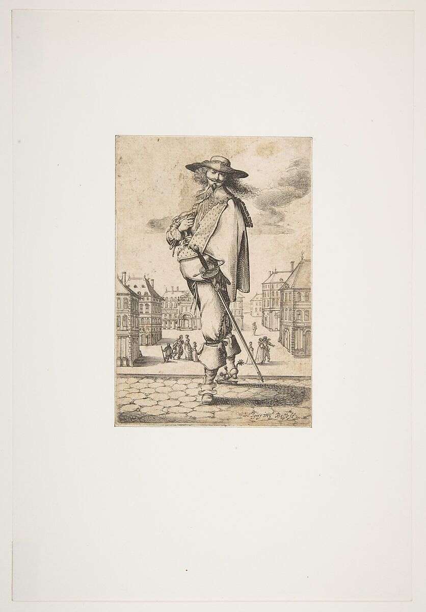 Gentleman with a Sword, Abraham Bosse (French, Tours 1602/04–1676 Paris), Etching