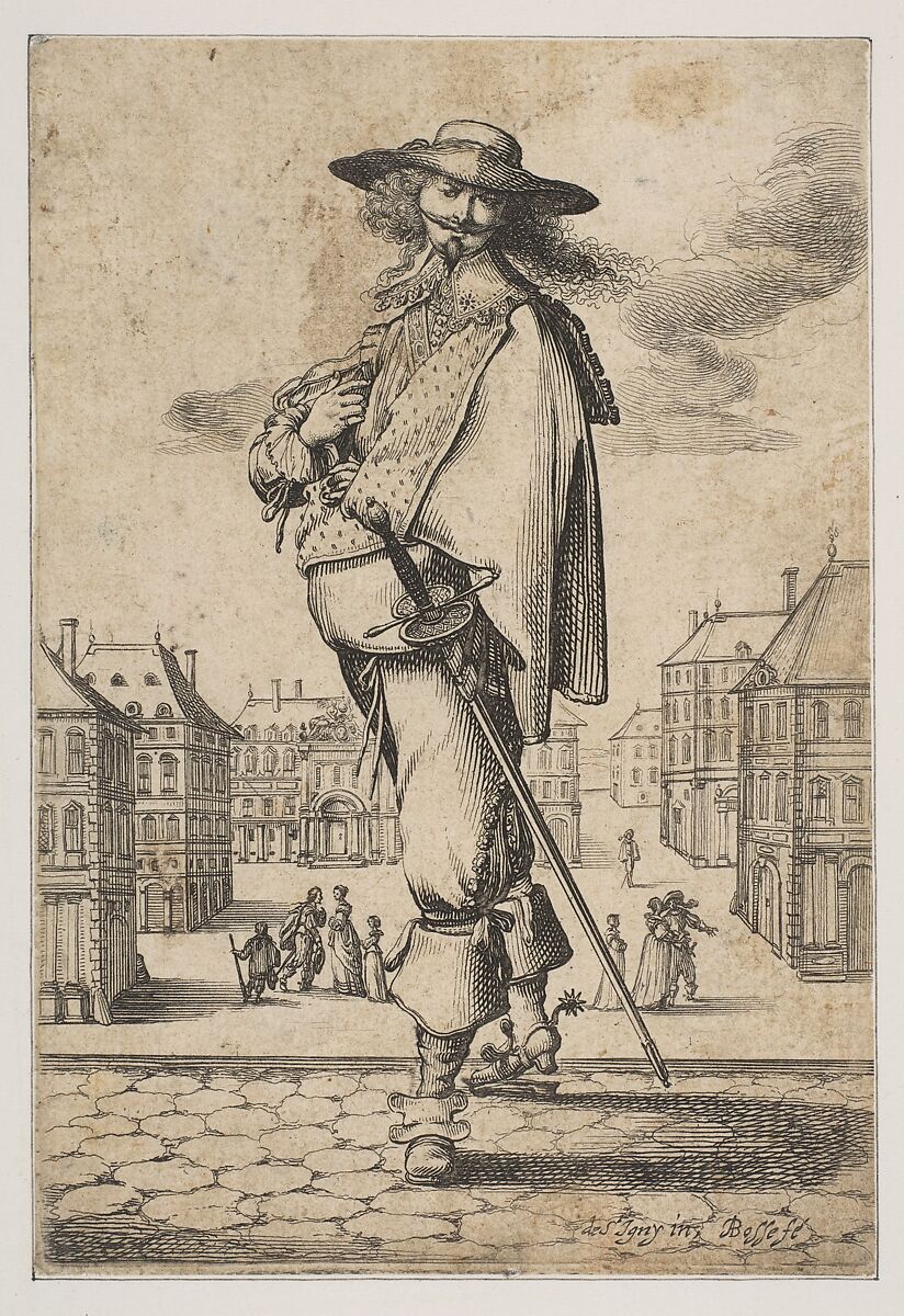 Gentleman with a Sword, Abraham Bosse (French, Tours 1602/04–1676 Paris), Etching 