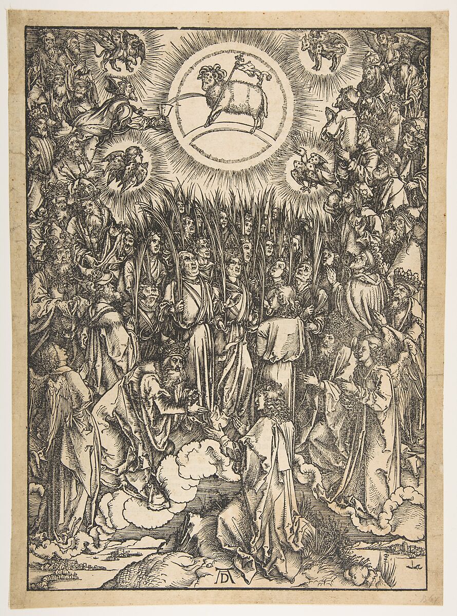 The Adoration of the Lamb, from "The Apocalypse", Latin Edition, Albrecht Dürer (German, Nuremberg 1471–1528 Nuremberg), Woodcut 