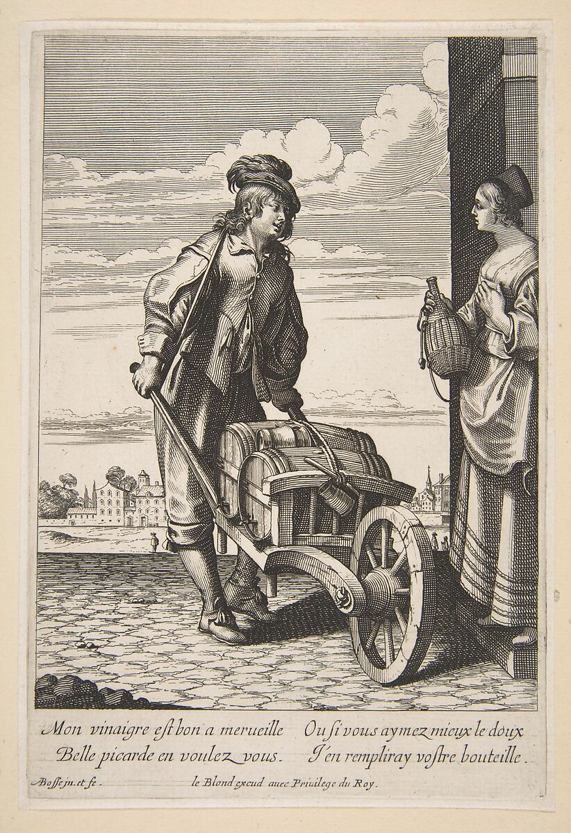 The Vinegar Merchant, Abraham Bosse (French, Tours 1602/04–1676 Paris), Etching 