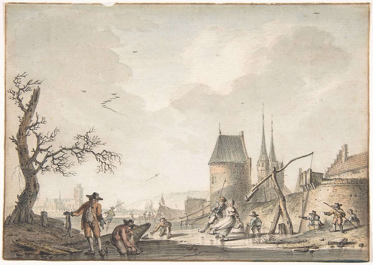 January, Hendrik Meijer (Dutch, Amsterdam 1744–1793 London), Black chalk, brown, black or gray ink and watercolor 