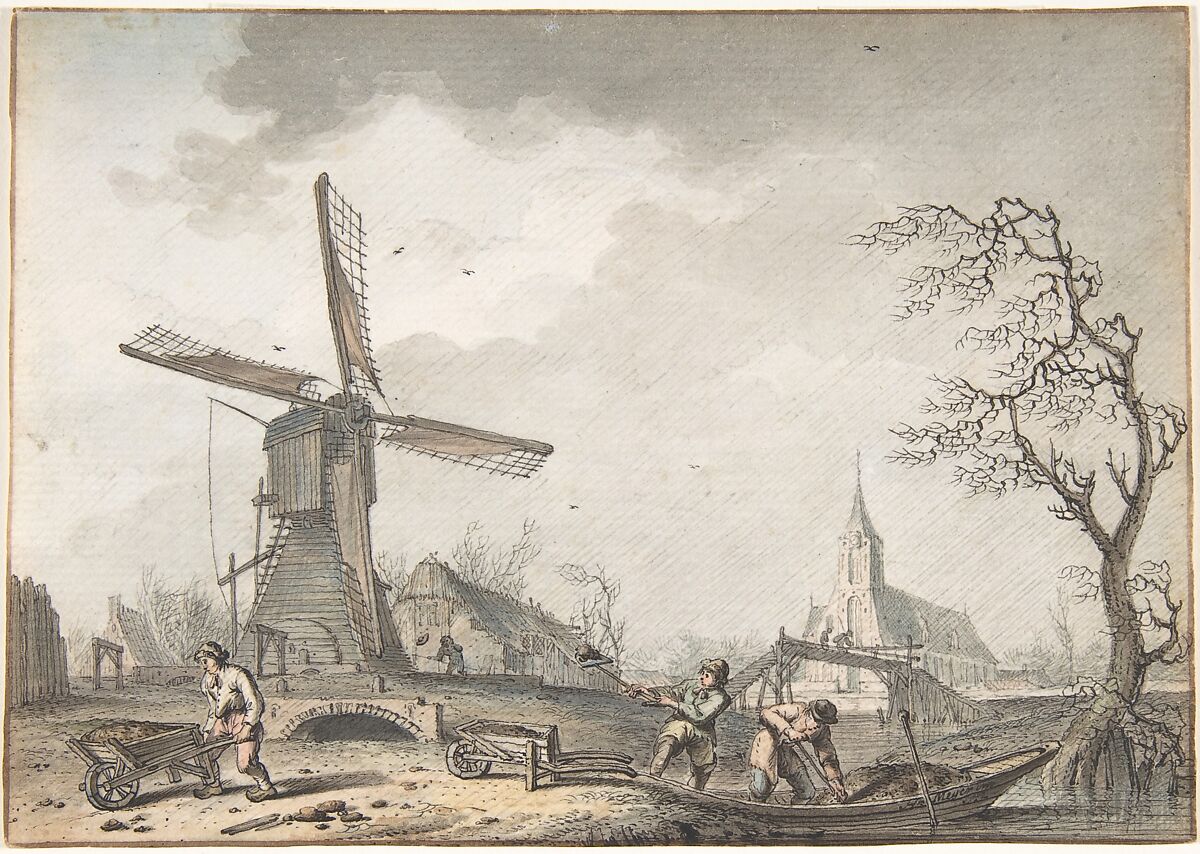 February, Hendrik Meijer (Dutch, Amsterdam 1744–1793 London), Black chalk, brown, black or gray ink and watercolor 