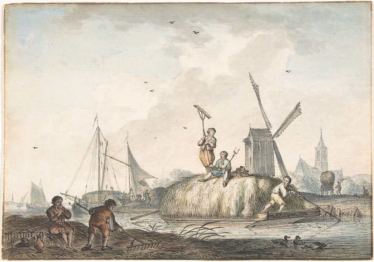 The Twelve Months, Hendrik Meijer (Dutch, Amsterdam 1744–1793 London), Black chalk, brown, black or gray ink and watercolor 