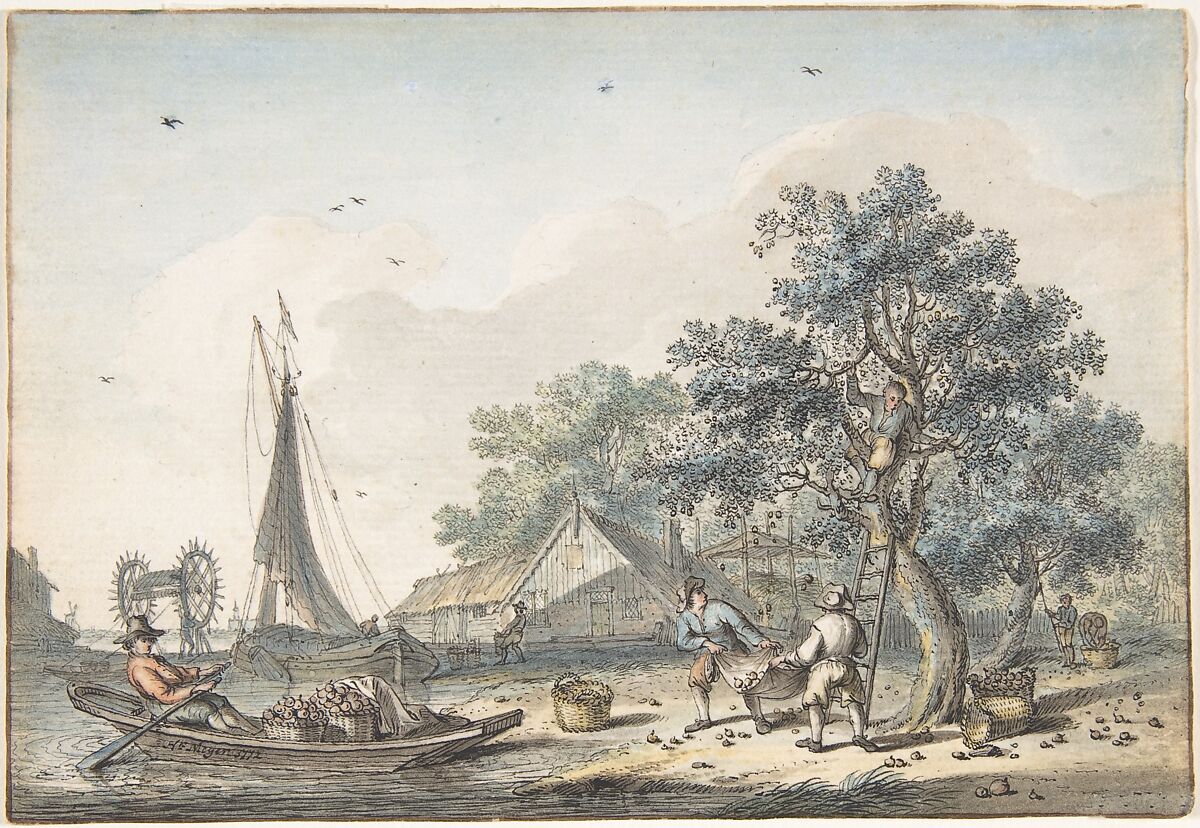 September, Hendrik Meijer (Dutch, Amsterdam 1744–1793 London), Black chalk, brown, black or gray ink and watercolor 