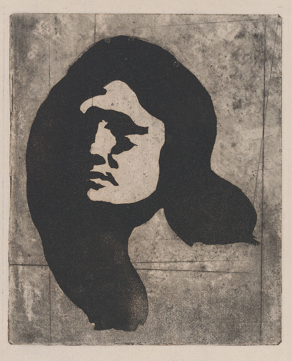 Head of a Woman, Eugène Carrière (French, Gournay-sur-Marne 1849–1906 Paris), Aquatint 
