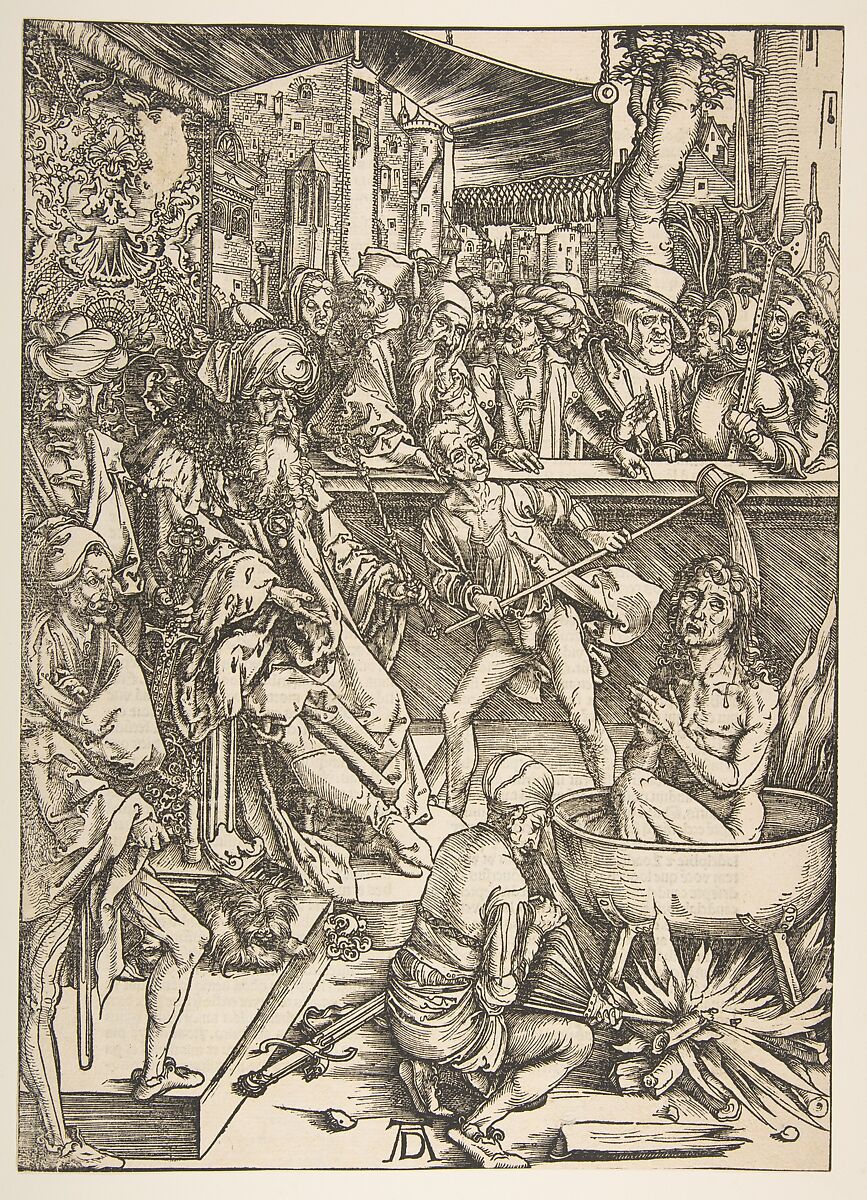 The Martyrdom of Saint John, from "The Apocalypse", Latin Edition, Albrecht Dürer (German, Nuremberg 1471–1528 Nuremberg), Woodcut 