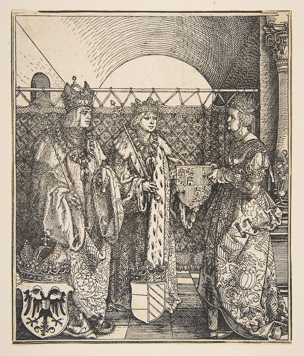 The Betrothal of Philip and Joanna, Albrecht Dürer (German, Nuremberg 1471–1528 Nuremberg), Woodcut 