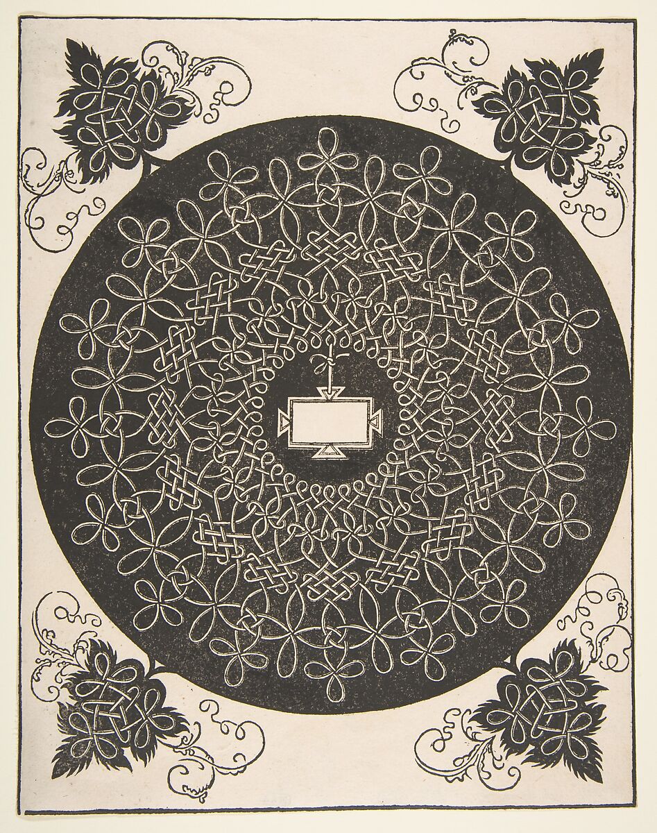 Embroidery Pattern with an Oblong Panel in its Center, Albrecht Dürer (German, Nuremberg 1471–1528 Nuremberg), Woodcut 