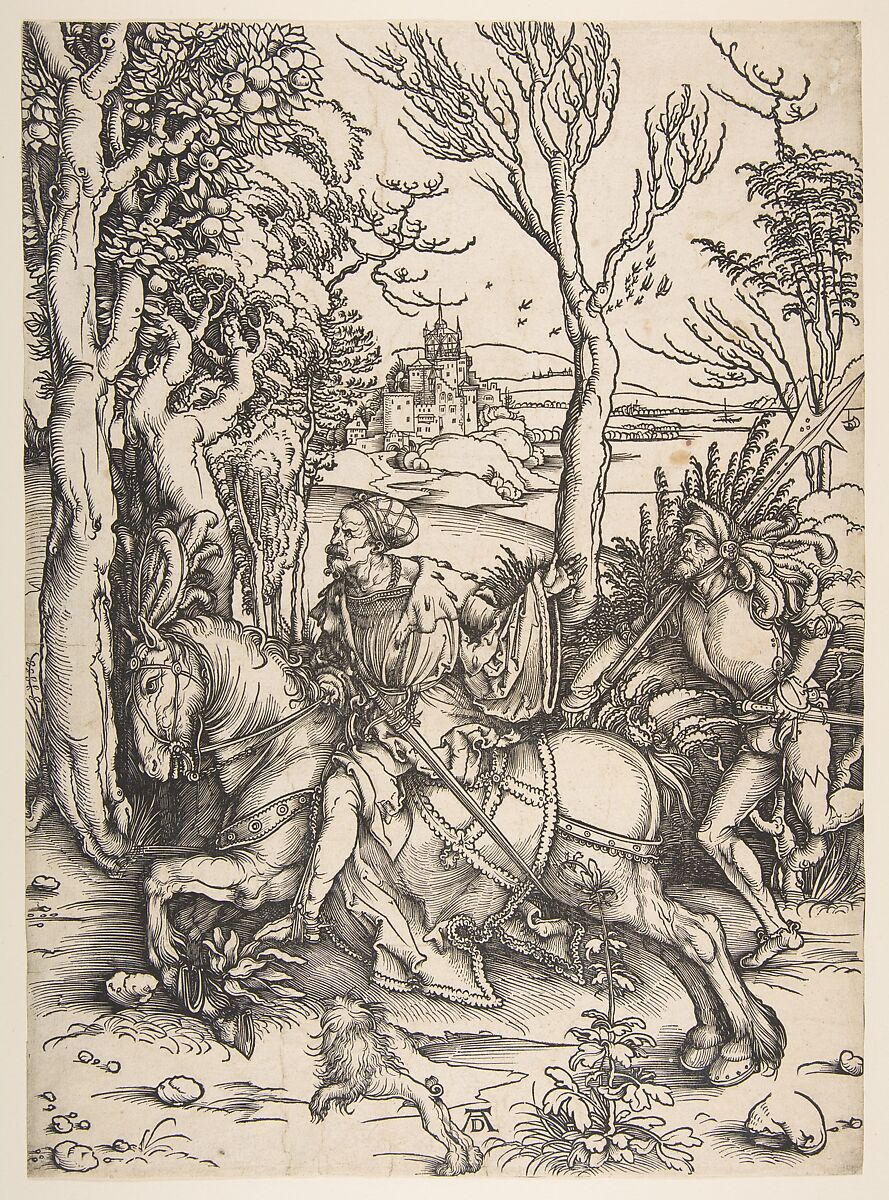 The Knight and Man-at-arms, Albrecht Dürer (German, Nuremberg 1471–1528 Nuremberg), Woodcut 