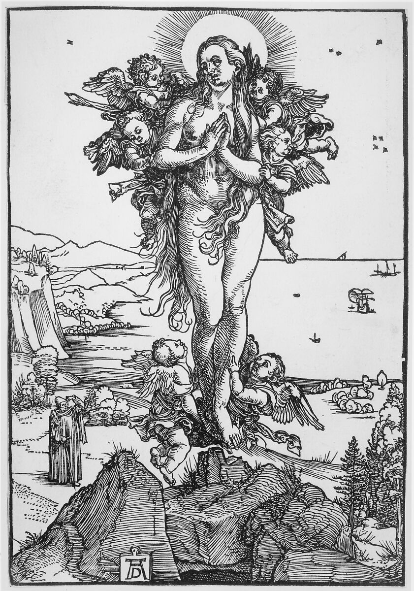 The Ecstasy of Saint Mary Magdalen, Albrecht Dürer (German, Nuremberg 1471–1528 Nuremberg), Woodcut