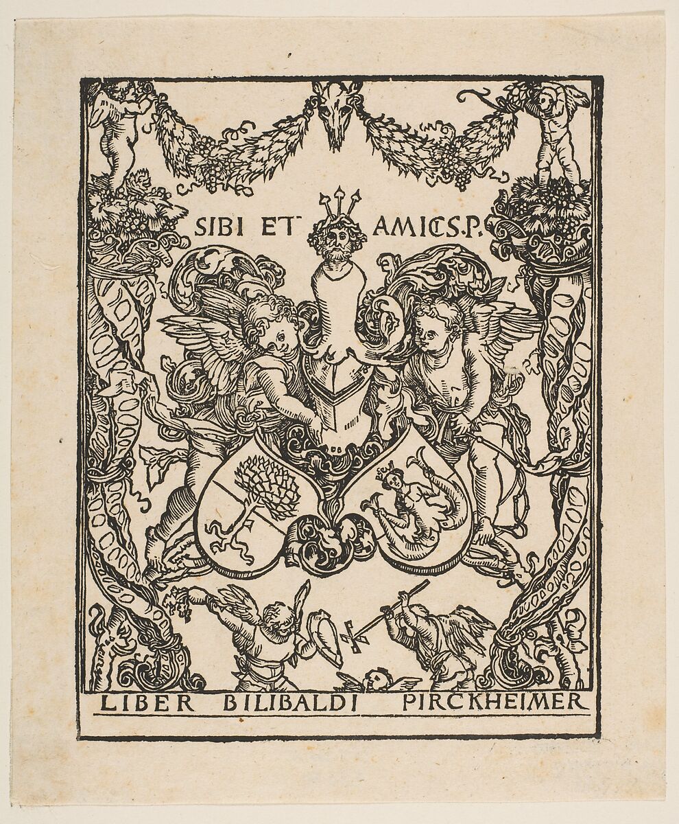 The Book Plate of Wilibald Pirckheimer, Albrecht Dürer (German, Nuremberg 1471–1528 Nuremberg), Woodcut 