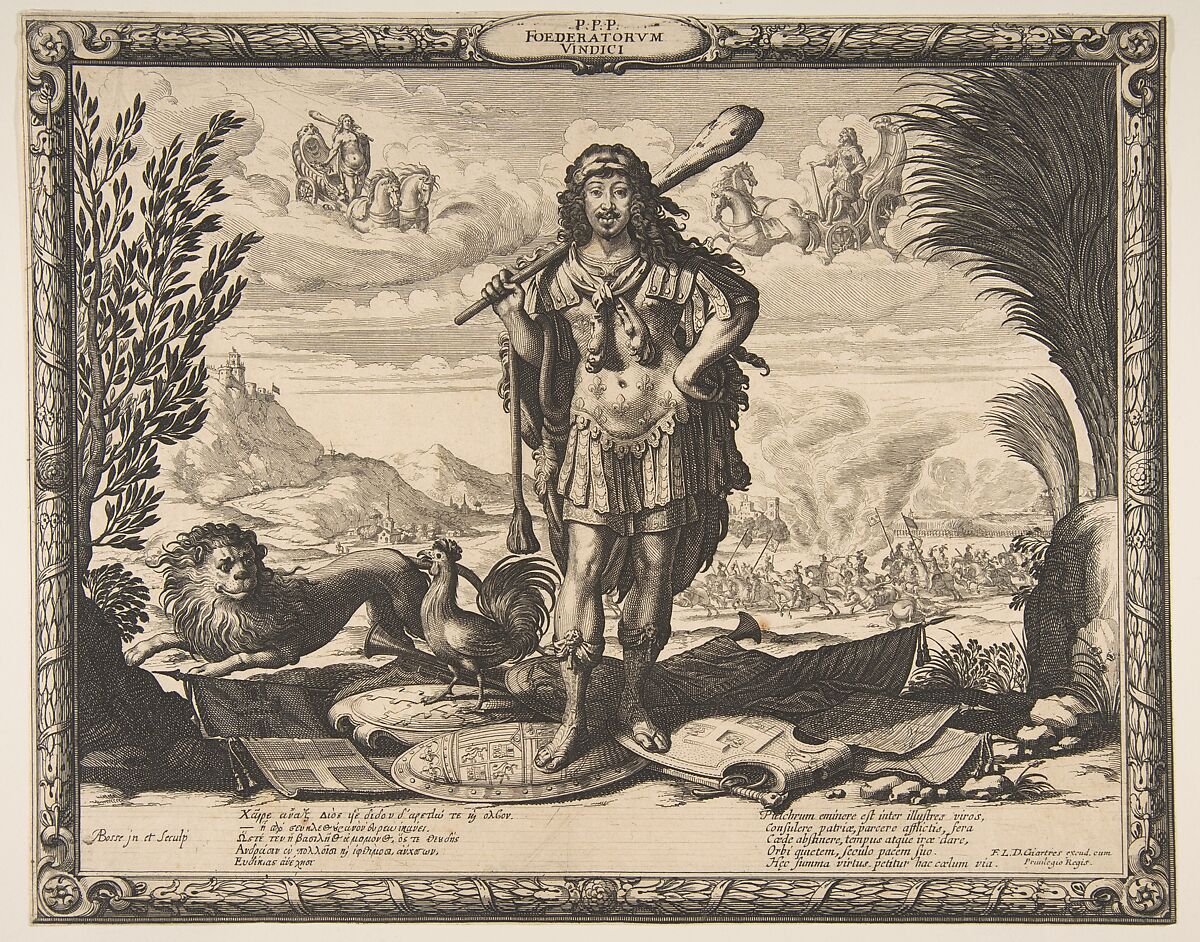 Louis XIII as Hercules, Abraham Bosse (French, Tours 1602/04–1676 Paris), Etching; third state of four (Join-Lambert and Préaud) 