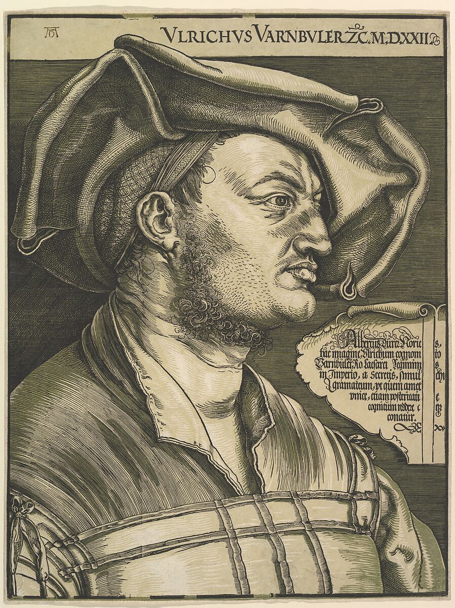 Portrait of Ulrich Varnbuler, Albrecht Dürer (German, Nuremberg 1471–1528 Nuremberg), Woodcut 