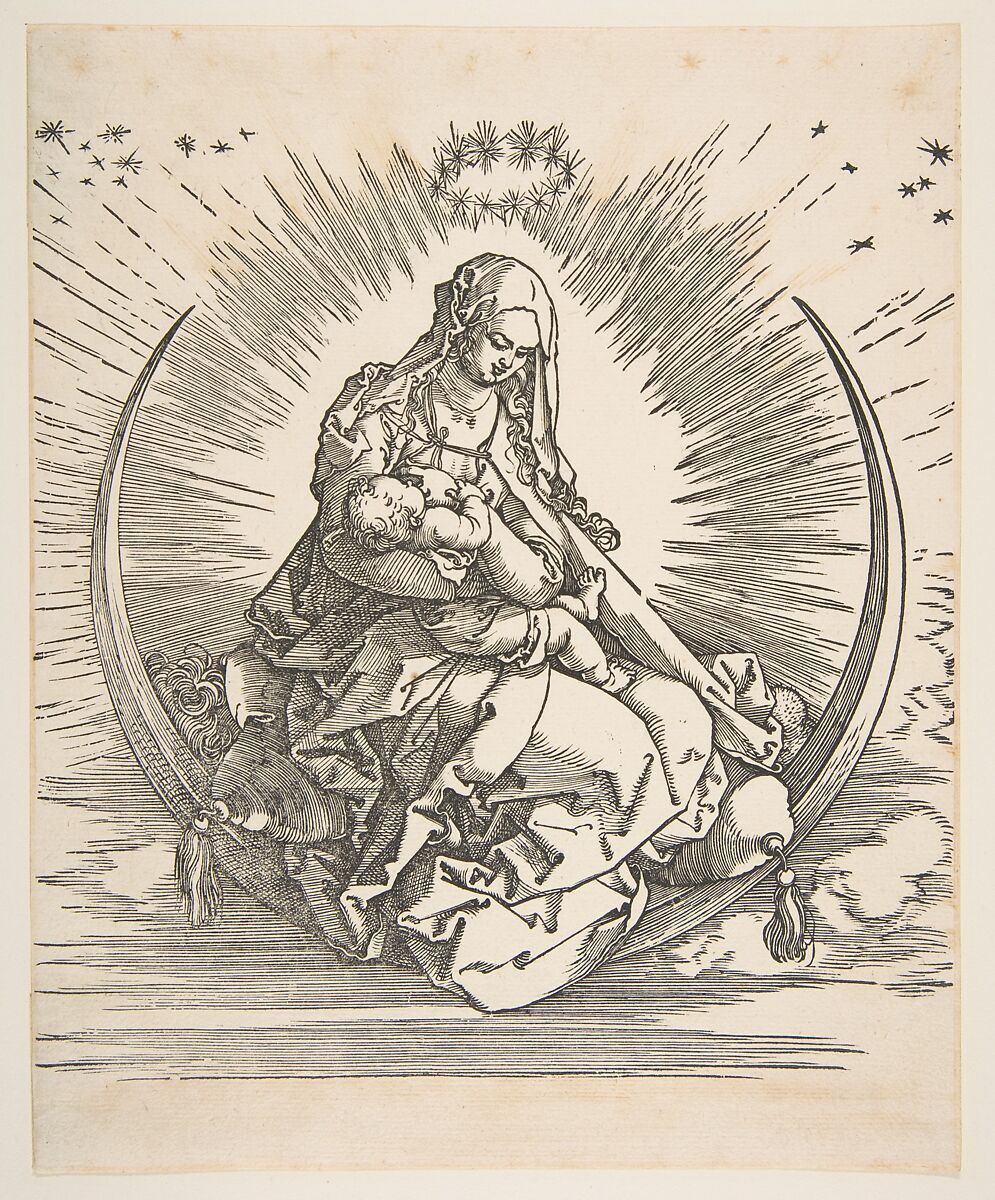 The Madonna on the Crescent, Frontispiece to "The Life of the Virgin", Albrecht Dürer (German, Nuremberg 1471–1528 Nuremberg), Woodcut 