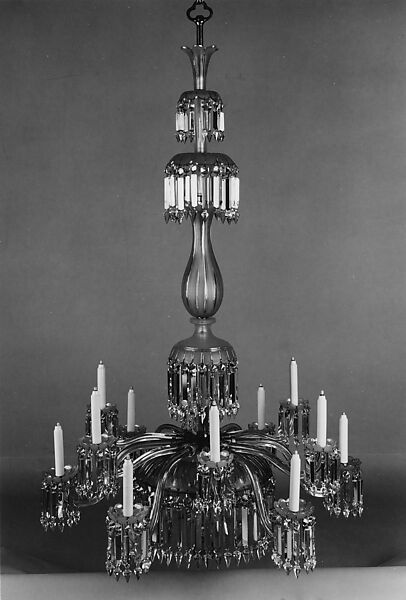 Chandelier, Possibly James Gillinder and Sons (American, 1861–ca. 1930), Blown glass, American 
