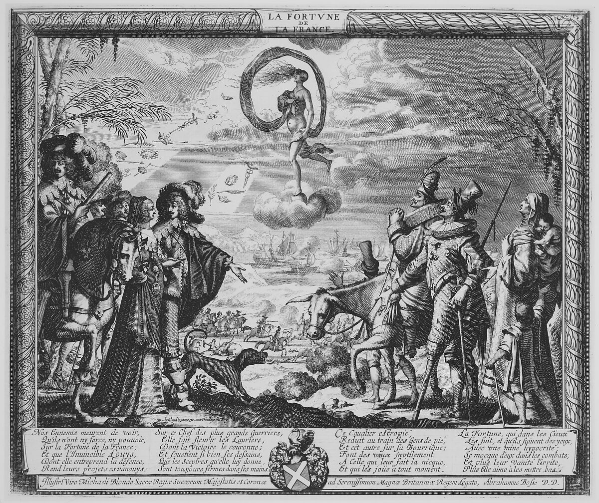 Fortune Favoring France, Abraham Bosse (French, Tours 1602/04–1676 Paris), Etching; first state of two (Join-Lambert and Préaud)