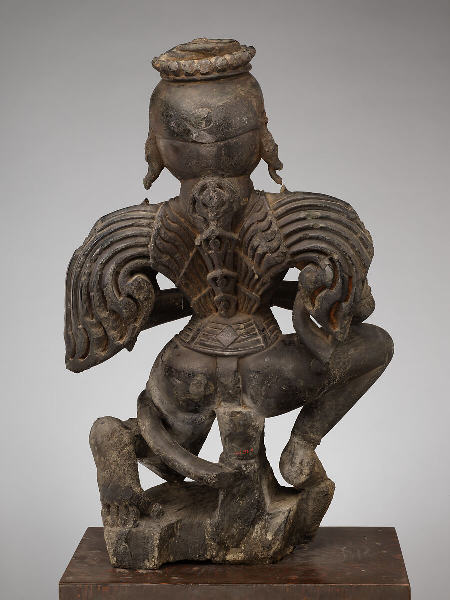 Kneeling Garuda, Black stone, India (Rajasthan)