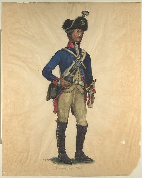 Prussian Military Costume: Mineurs-Corps 1797, Walter von Looz-Corswarem (German), Pen and ink, brush and watercolor on thin wove paper 