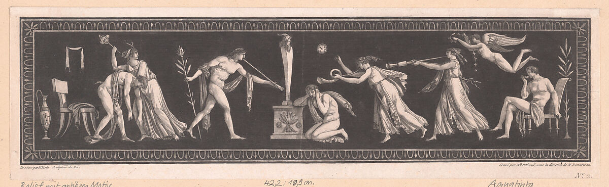 Frieze with Antique Motifs, Louise Pithoud (French, active 18th century), Etching and aquatint 