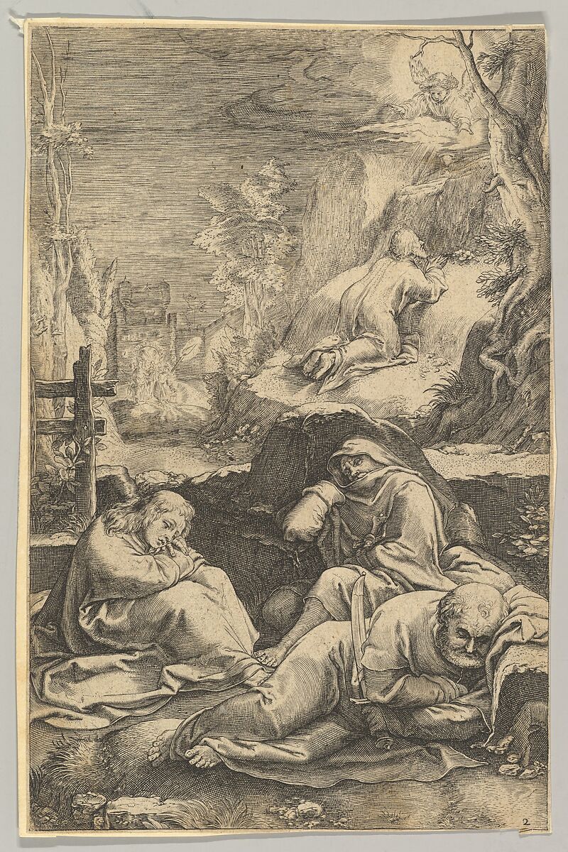 The Agony in the Garden, from "The Passion of Christ", Ludovicus Siceram (Flemish, active Antwerp, ca. 1623), Engraving 
