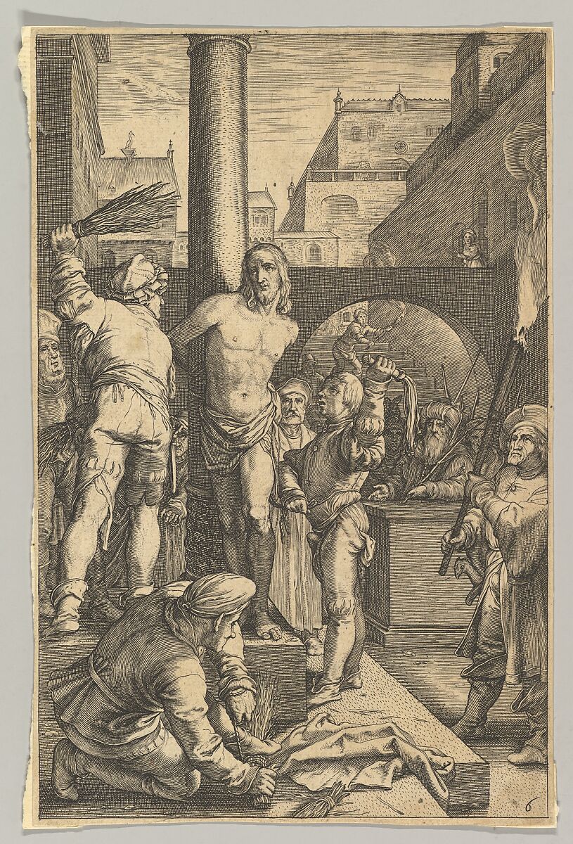 The Flagellation, from "The Passion of Christ", Ludovicus Siceram (Flemish, active Antwerp, ca. 1623), Engraving 