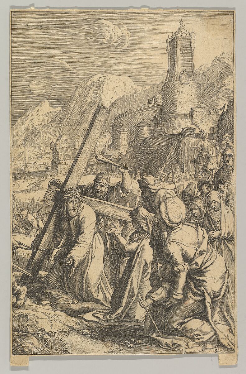 Christ Carrying the Cross, from "The Passion of Christ", Ludovicus Siceram (Flemish, active Antwerp, ca. 1623), Engraving 